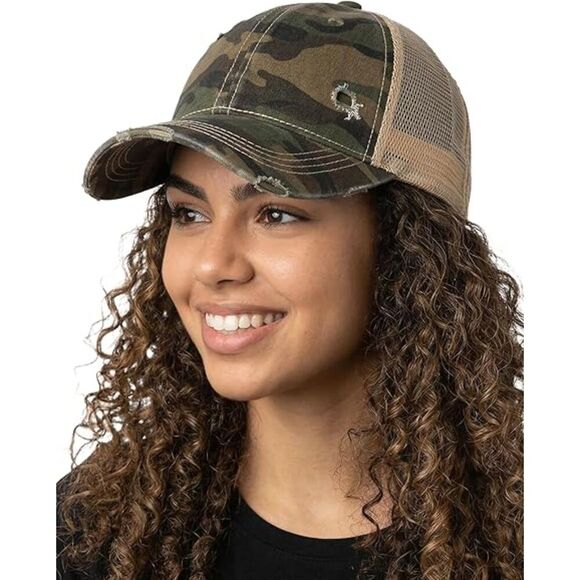 Women\'s Digital Camo Beige Mesh Adjustable Fit Classic Comfortable Baseball Cap